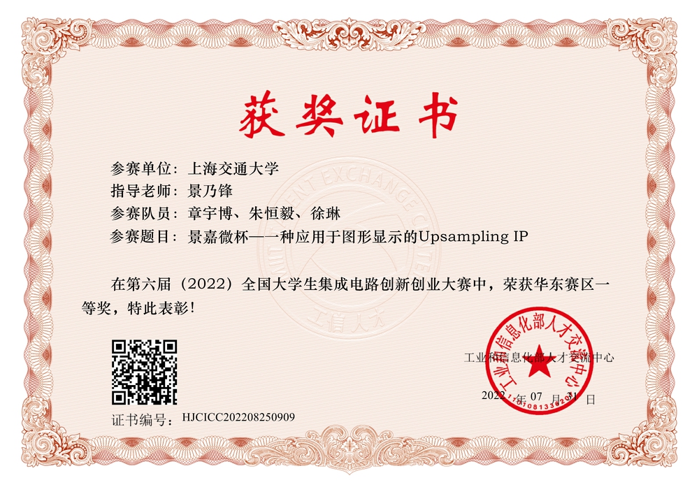 分赛区获奖证书